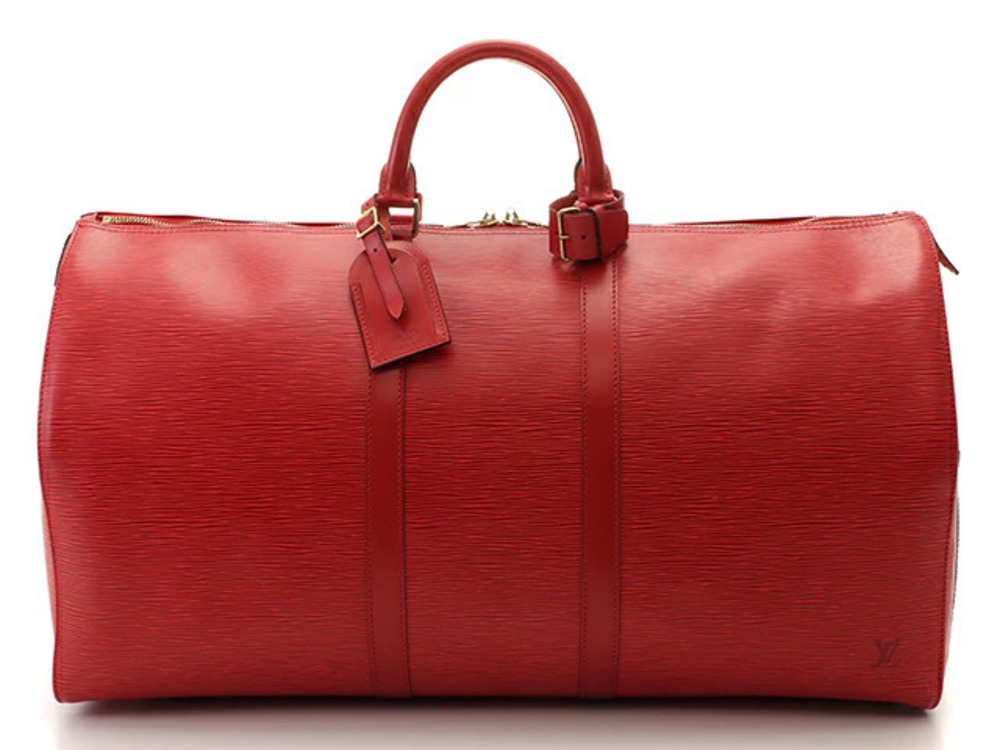 LOUIS VUITTON Keepall Epi Boston Bag Castilian Red Leather